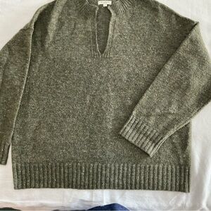 Max Studio Olive slit-neck Sweater